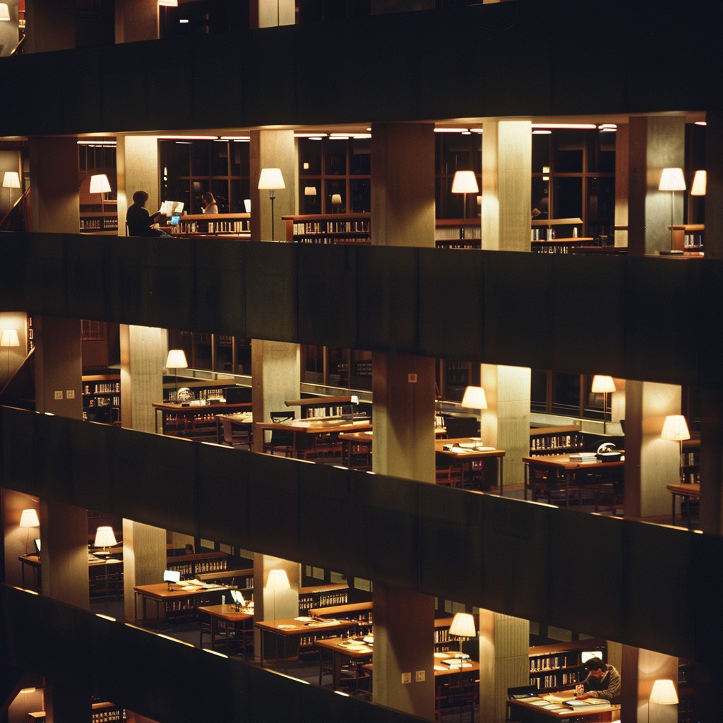Free Library at night Image - Library, Night, Books | Download at StockCake