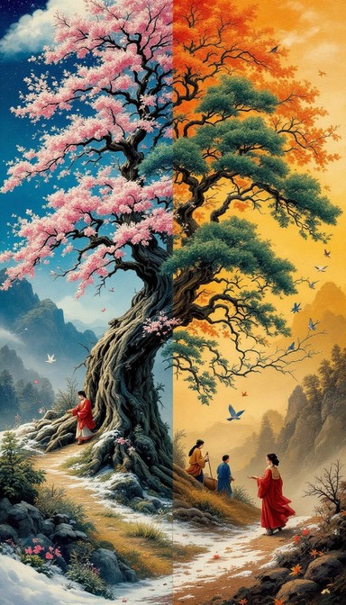Free Tree of Seasons Image - Seasons, Tree, Winter | Download at StockCake