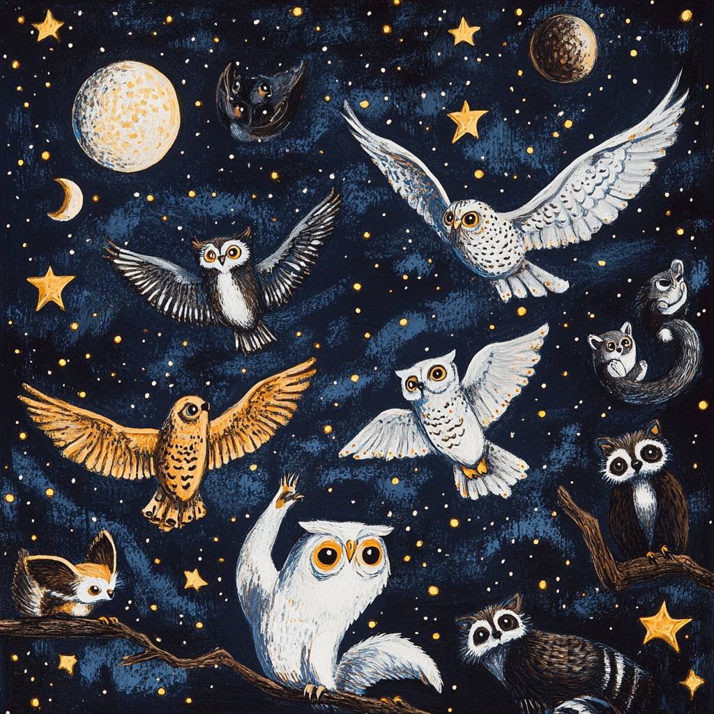 Free Enchanted Night Owls Image - Art, Owls, Night | Download at StockCake