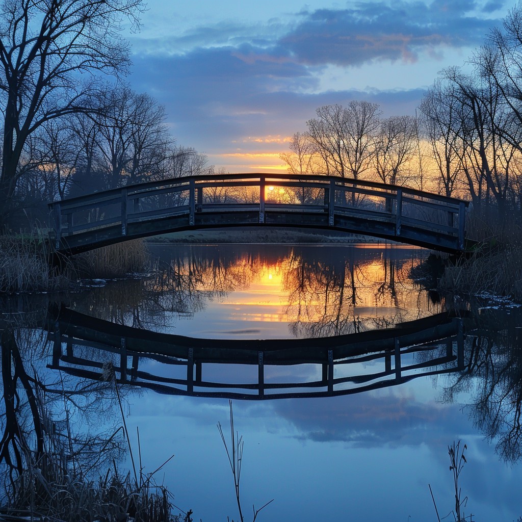 Free Sunset Bridge Reflection Image - Sunset, Bridge, Reflection ...