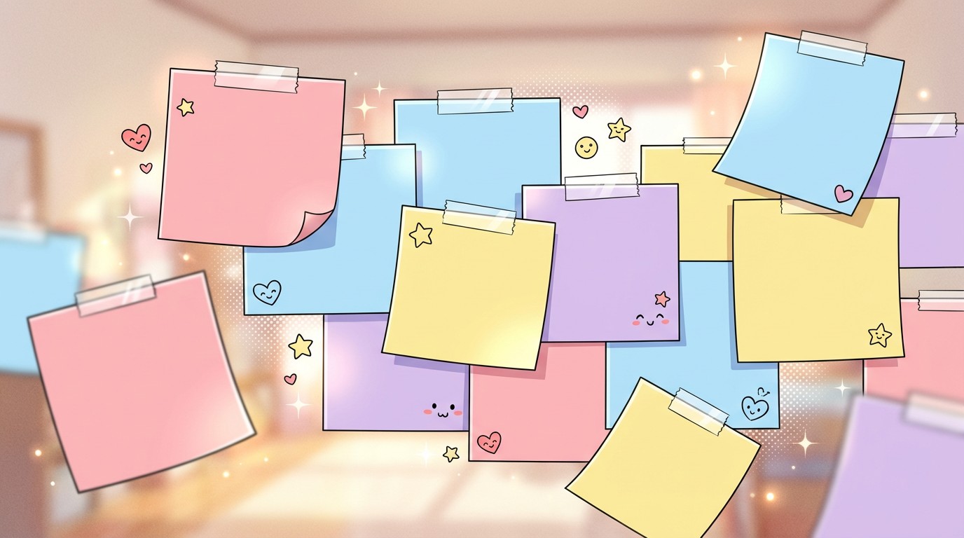 Free Colorful Sticky Notes Image - Sticky, Notes, Anime | Download at ...