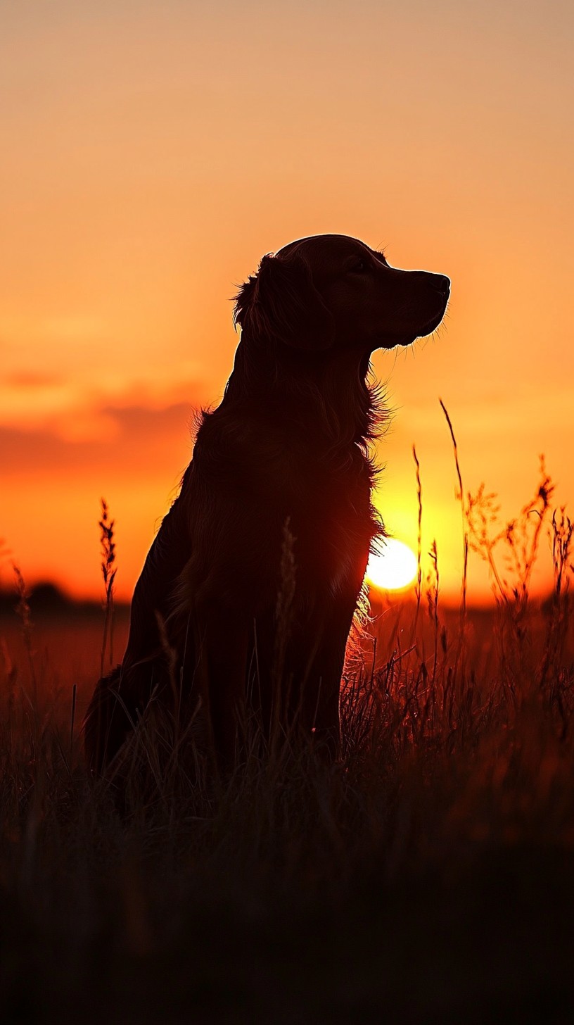 silhouette-sunset-dog-