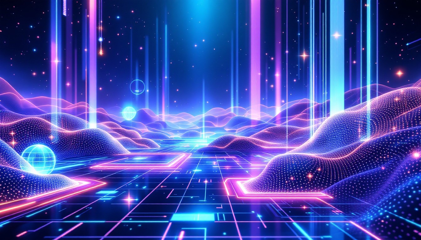Free Digital Neon Horizon Image - Cyberpunk, Futuristic, Digital ...