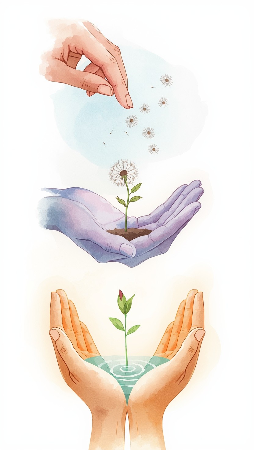 Free Nurturing Nature's Growth Photo - Watercolor, Illustration, Hands ...