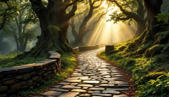 Free Enchanted Forest Path Image - Forest, Pathway, Sunbeams | Download ...