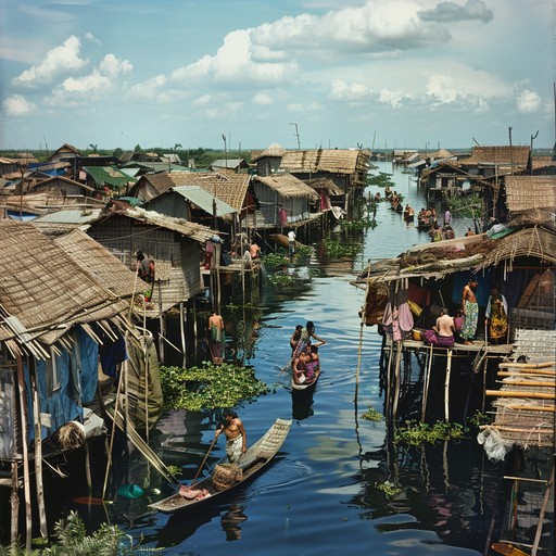 Stilted Community Free Floating Village Life Image - Village, Water, Stilt Houses ...