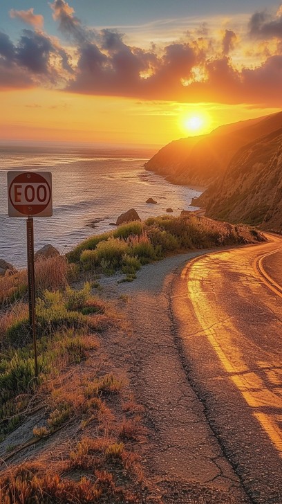 Free Sunset Coastal Drive Image - Sunset, Coastline, Road | Download at ...