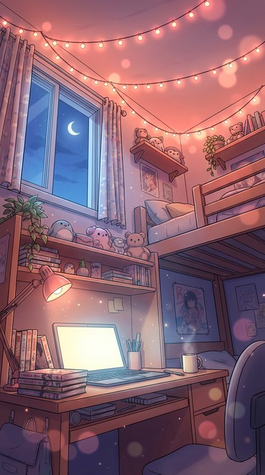 Free Cozy Anime Bedroom Photo - Anime, Illustration, Bedroom | Download ...