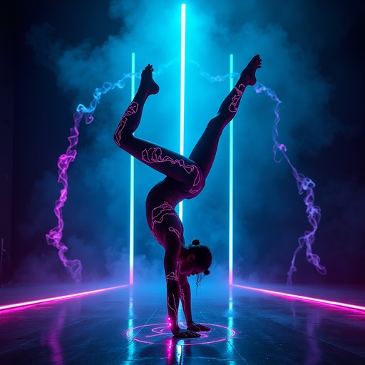 Free Neon Acrobatic Silhouette Image | Download at StockCake