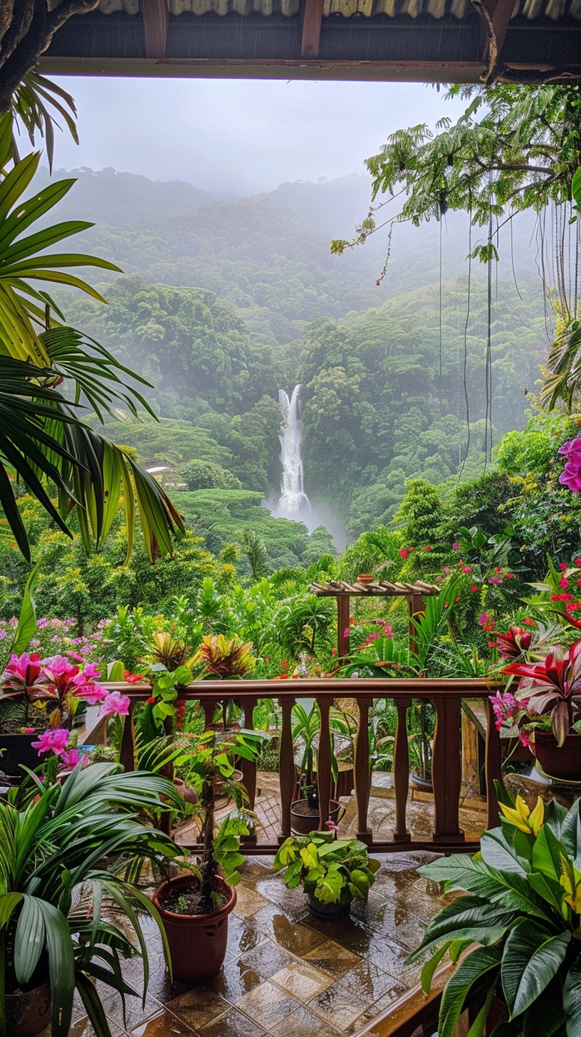 Tropical Waterfall Pattern Free Tropical Waterfall View Image - Tropical, Waterfall, Balcony ...