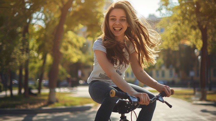 Happy Bike Ride Free Joyful Bike Ride Image - Woman, Bicycling, Smile | Download at ...