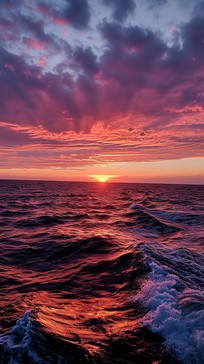 Free Sunset Ocean Serenity Image - Sunset, Ocean, Waves | Download at ...
