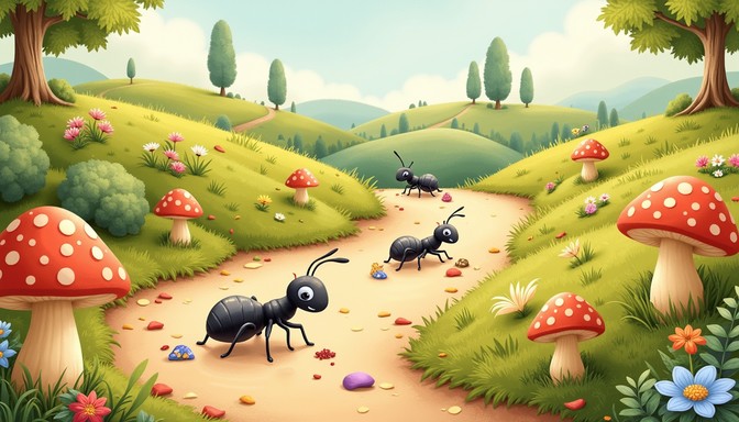 Free Adventurous Ant Trail Image - Ants, Mushrooms, Trail | Download at ...