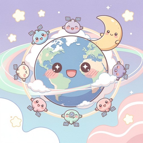 Free Kawaii Space Friends Image - Kawaii, Space, Planets | Download at ...