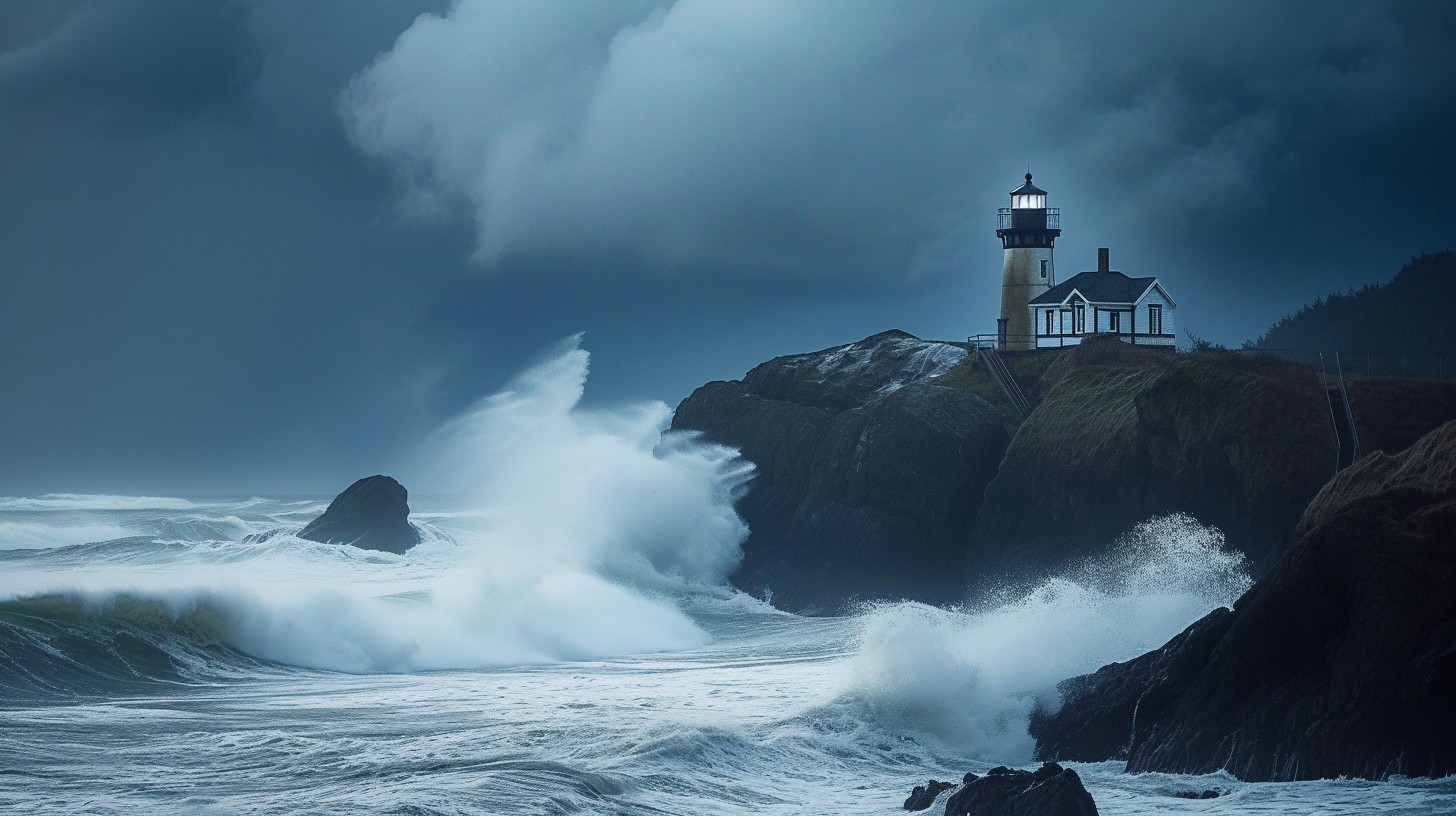 Free Stormy Lighthouse Scene Image - Lighthouse, Storm, Waves ...