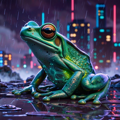 Free Cyberpunk Frog Evolution Image - Cyberpunk, Frog, Bioluminescent ...