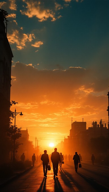Free Sunset City Silhouettes Image - Sunset, Silhouette, Urban ...