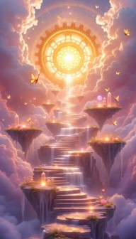 Celestial Ridge Free Celestial Stairway Paradise Image - Sunrise, Waterfall, Stairway ...