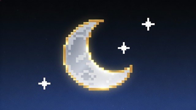 Free Cosmic Pixel Serenity Image - Moon, Crescent, Stars | Download at ...