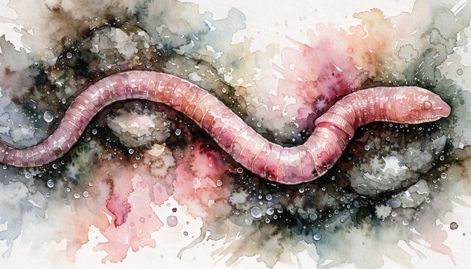 Free Pink Earthworm Watercolor Image - Watercolor, Earthworm, Pink ...