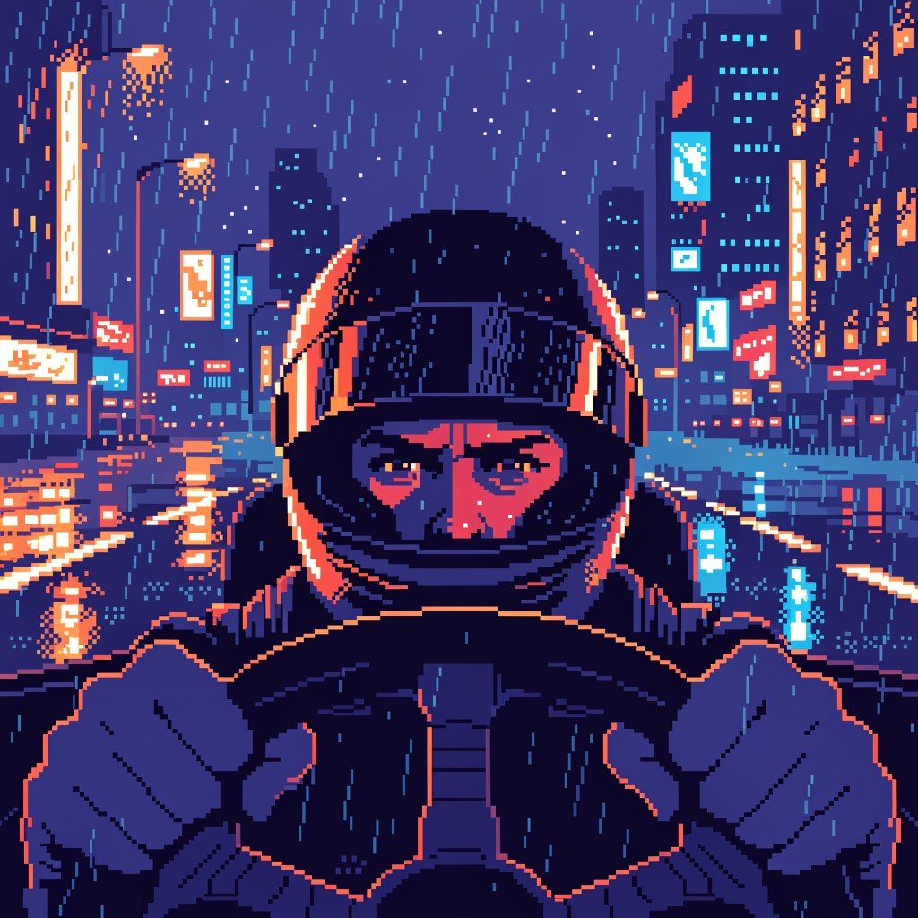 Free Neon Racing Night Image - Pixel, Retro, Racing | Download at StockCake