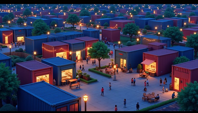 Container Night Market Free Container Market Twilight Image - Containers, Marketplace ...