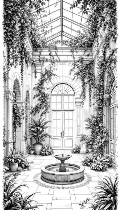 Free Garden Atrium Sketch Image - Sketch, Pencil, Graphite | Download ...
