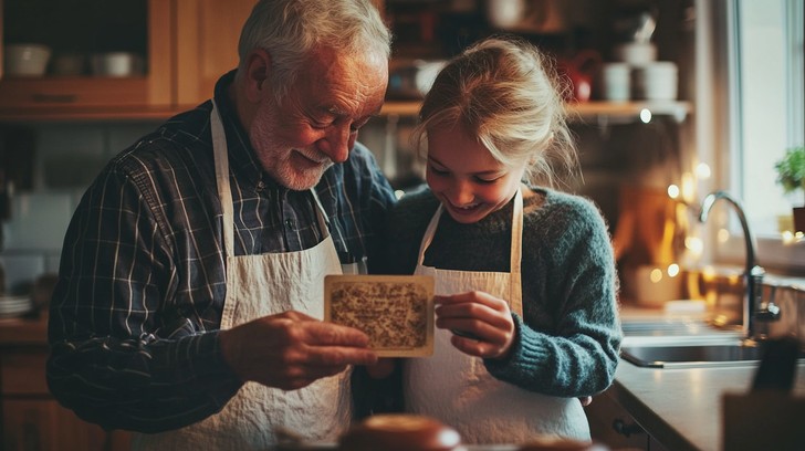 Free Grandfather, granddaughter cooking Image - Grandfather ...