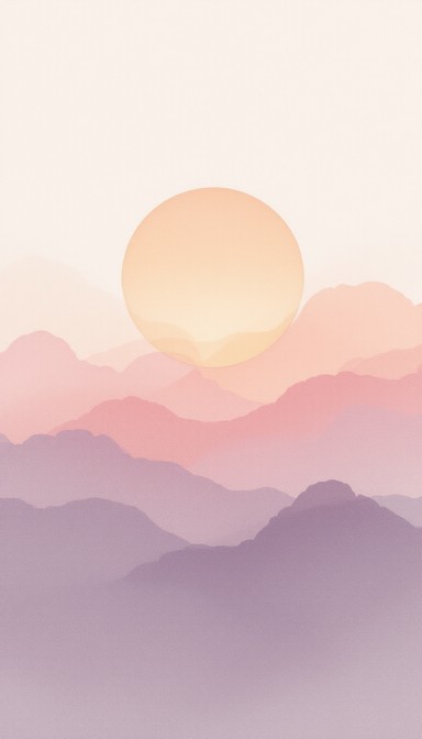 Free Peaceful Mountain Sunset Image - Sunset, Mountains, Minimalist ...