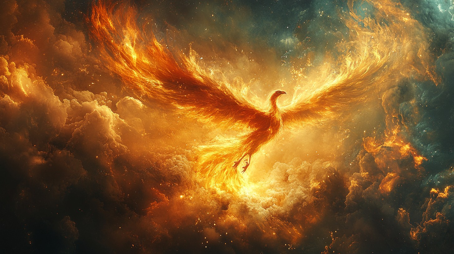 Free Fiery Phoenix Ascends Image - Phoenix, Fire, Clouds | Download at ...