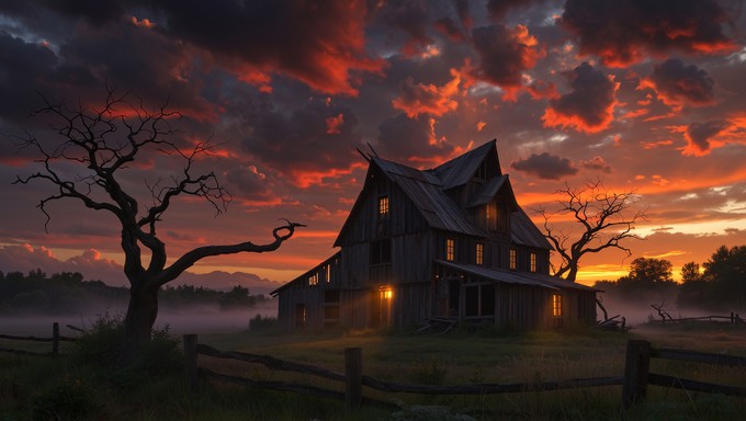 Free Apocalyptic Barn Sunset Image - Barn, Sunset, Gothic | Download at ...