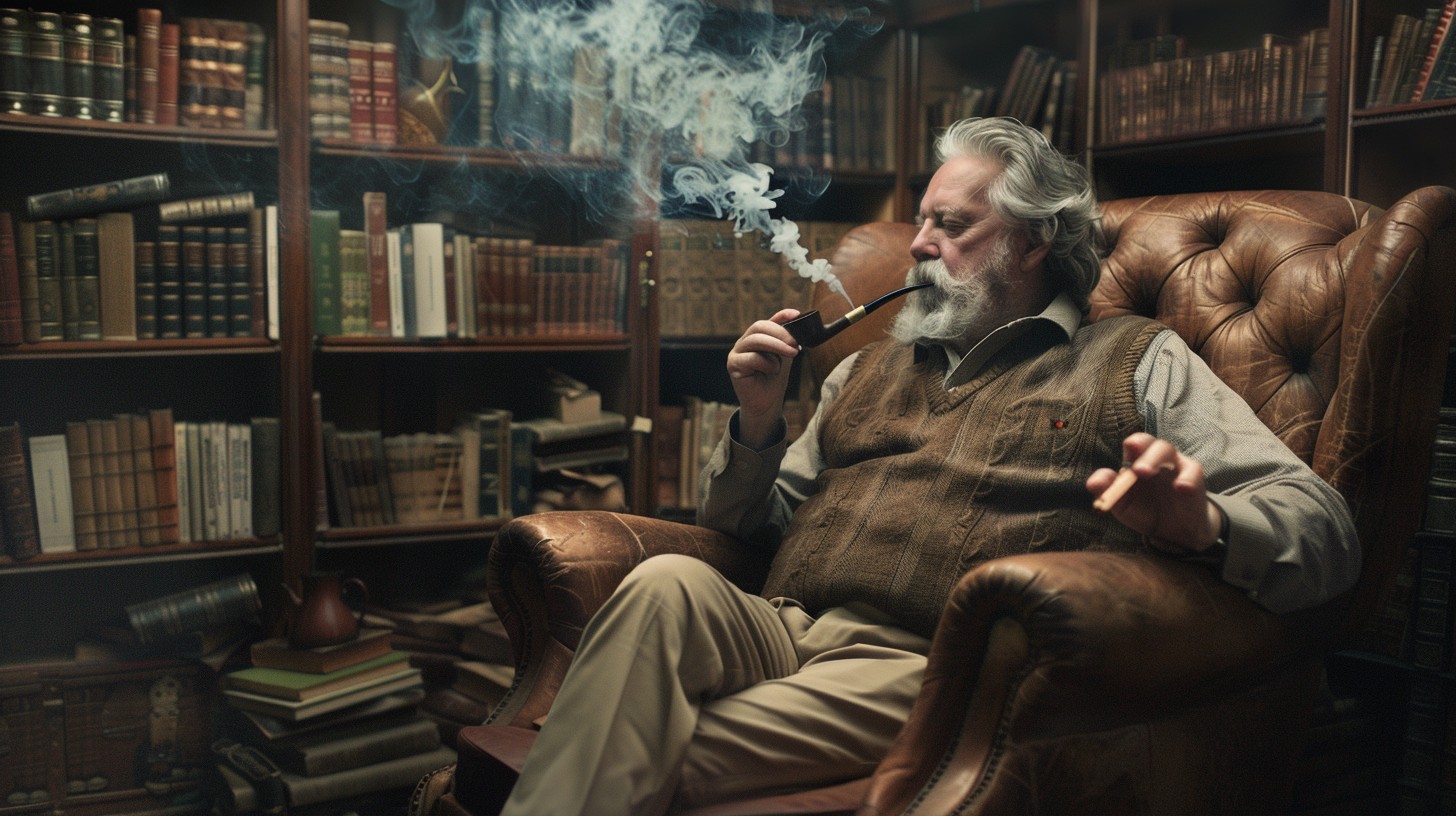Professor Smook Free Scholar Smoking Pipe Image - Library, Scholar, Pipe | Download at ...