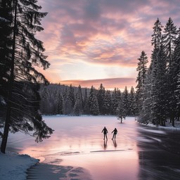 Free Frozen Lake Skating Image - Winter, Sunset, Ice | Download at ...