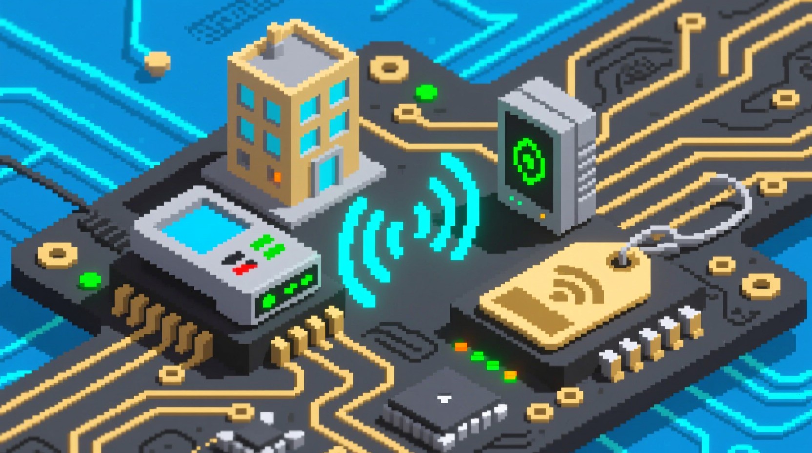 Free Pixel Circuit Ecosystem Image - Rfid, Isometric, Pixelart ...