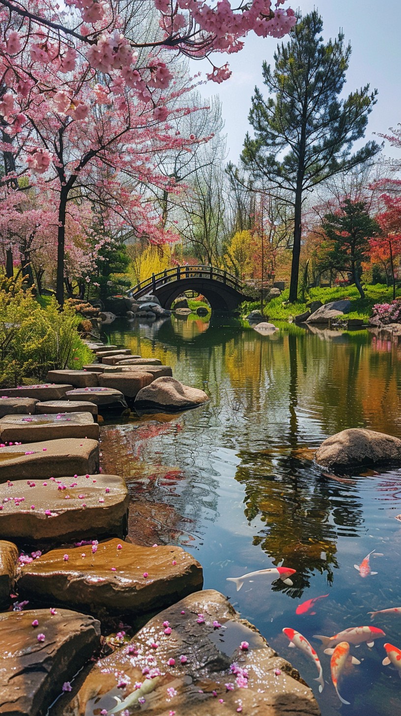 Springtime Sene Free Serene Spring Scene Image - Cherry, Blossoms, Tranquility ...