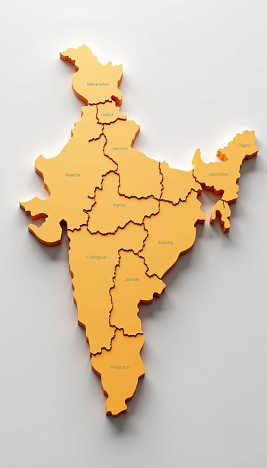 Free Golden India Map Image - India, Map, 3d | Download at StockCake