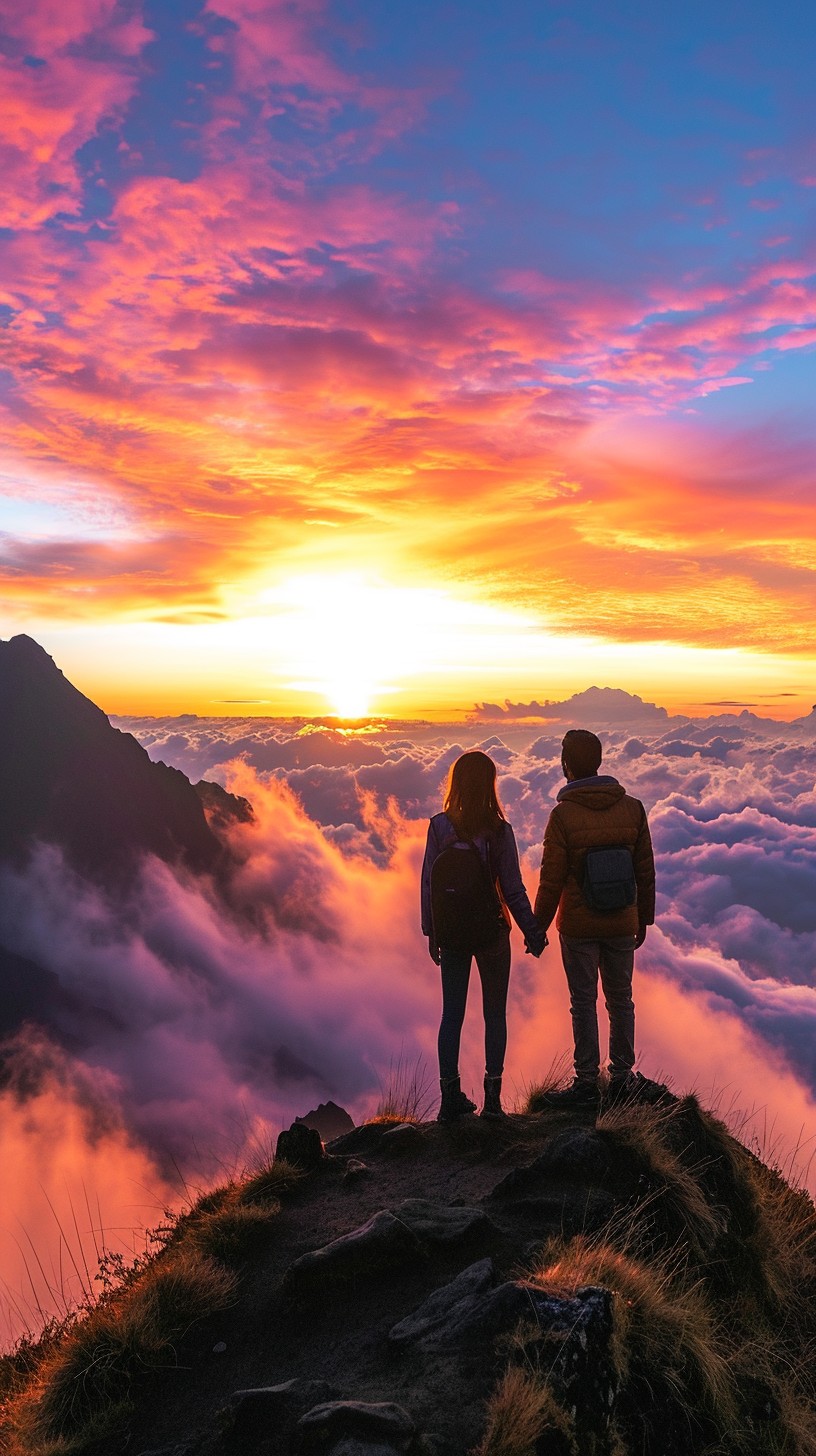 Free Mountain Sunset Romance Image - Sunset, Mountains, Couple ...