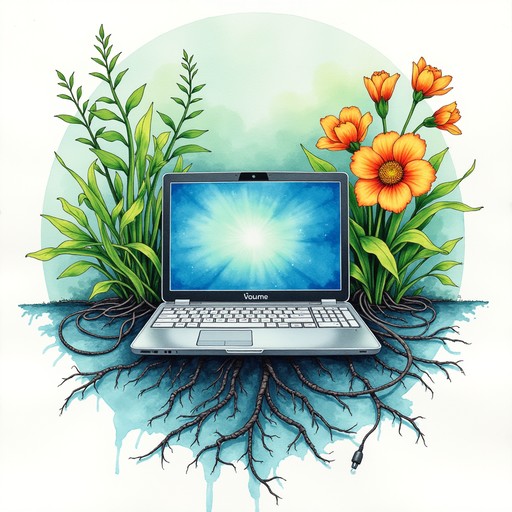 Computer And Nature Free Nature Meets Technology Image - Laptop, Watercolor, Nature ...