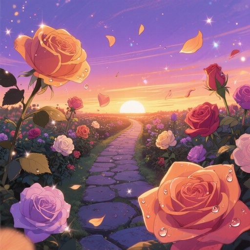 Old Anime Spring Roses Free Magical Rose Sunset Image - Roses, Sunset, Anime | Download at ...