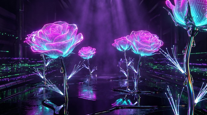 Free Neon Cyberpunk Roses Image - Cyberpunk, Neon, Roses | Download at ...