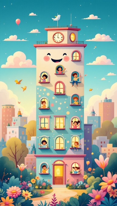 Hapopy Building Free Happy Building Friends Image - Illustration, Children, Skyscraper ...
