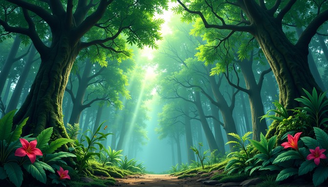 Free Enchanted Forest Path Image - Forest, Pathway, Sunbeams | Download ...