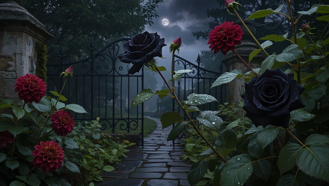 Free Moonlit Black Roses Image - Gothic, Roses, Dark | Download at ...