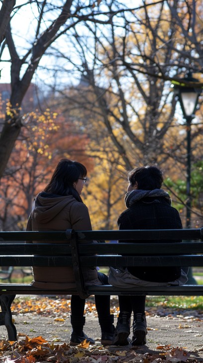 Free Autumn Park Conversation Image - Autumn, Park, Conversation ...