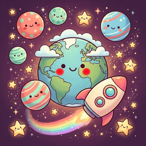 Free Cute Space Friends Image - Space, Illustration, Cartoon | Download ...