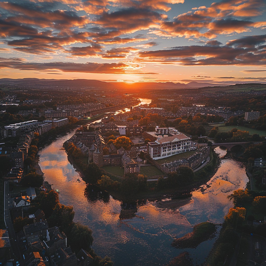 Free Sunset Over River Image - Sunset, River, Cityscape | Download at ...