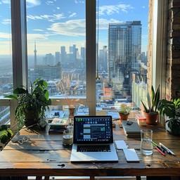 Free Cozy Workspace View Image - Workspace, Sunset, City | Download at ...