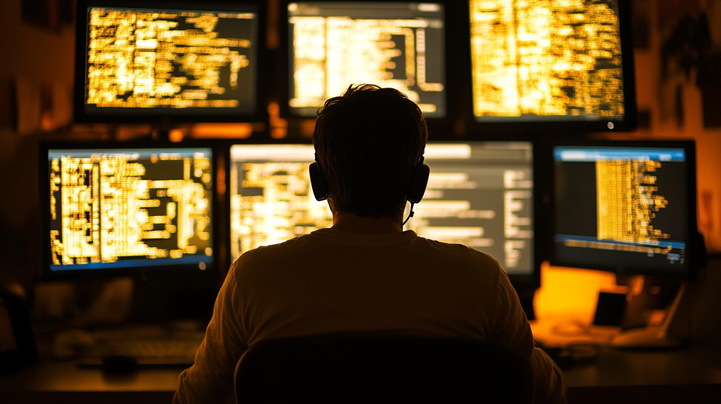 Free Nighttime Coding Session Image Technology Computer Coding