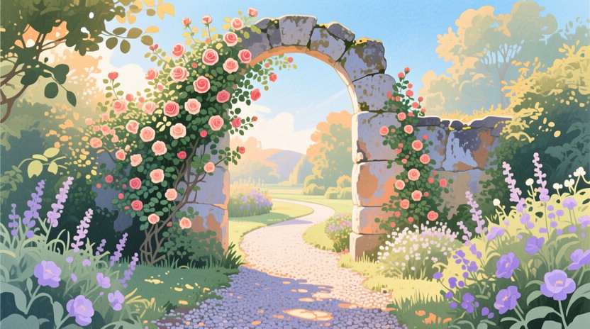 Free Enchanted Garden Arch Image - Arch, Roses, Garden | Download at ...