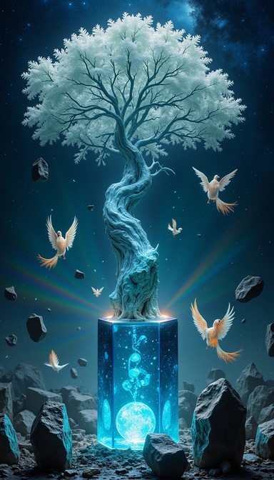 Free Celestial Crystal Tree Image - Tree, Crystal, Stars | Download at ...